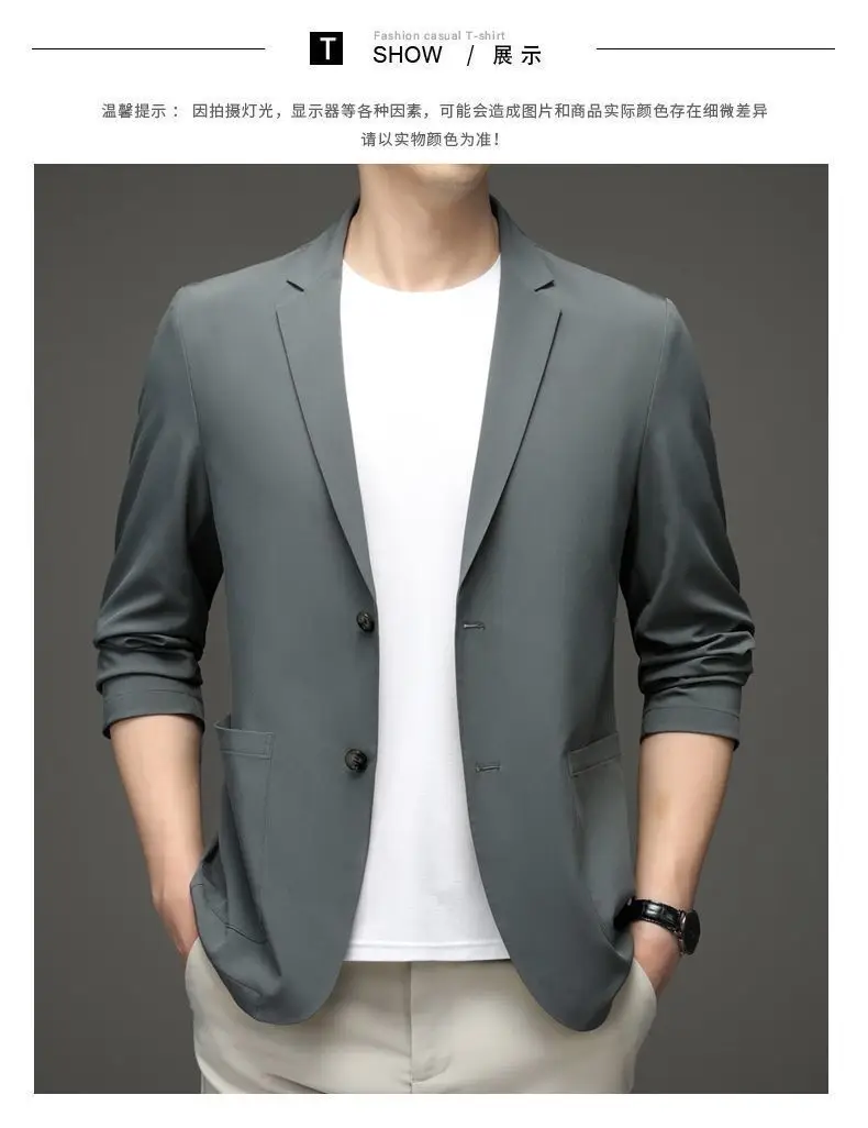 Men's Blue Ice Silk Sunscreen Jacket Middle-aged Top — feature 15