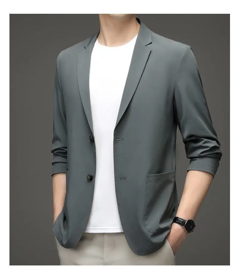 Men's Blue Ice Silk Sunscreen Jacket Middle-aged Top — feature 16