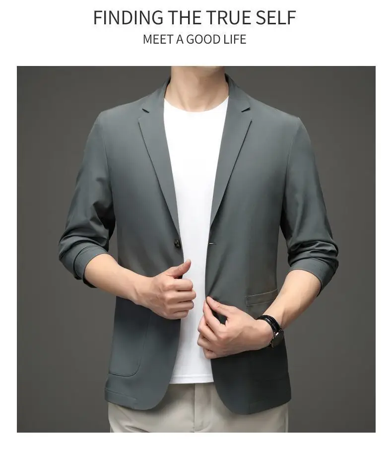 Men's Blue Ice Silk Sunscreen Jacket Middle-aged Top — feature 17