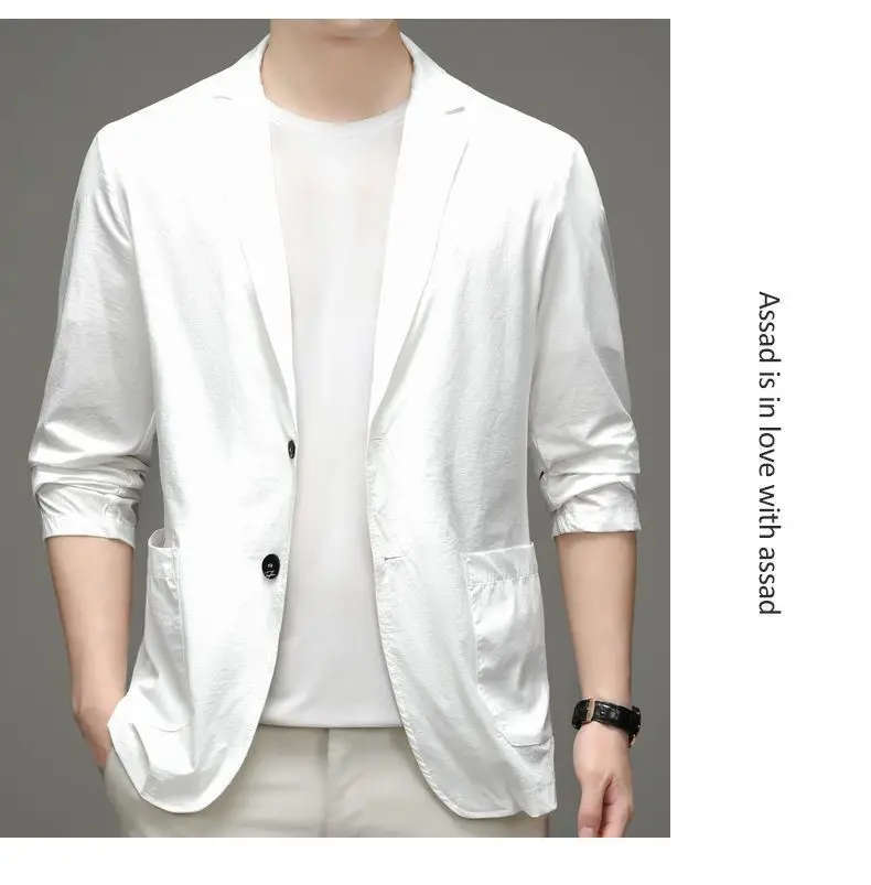 Men's Blue Ice Silk Sunscreen Jacket Middle-aged Top — feature 18