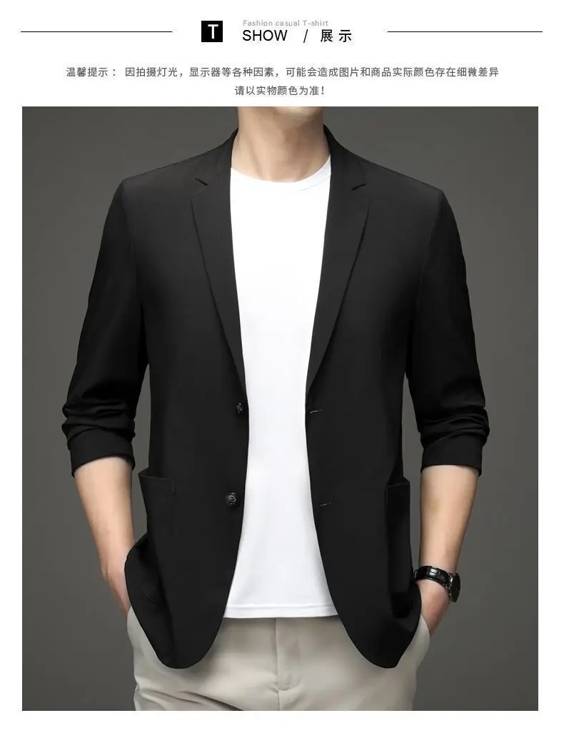 Men's Blue Ice Silk Sunscreen Jacket Middle-aged Top — feature 5