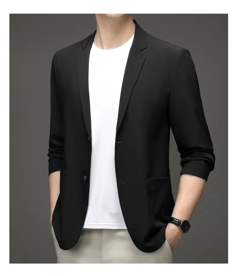 Men's Blue Ice Silk Sunscreen Jacket Middle-aged Top — feature 7
