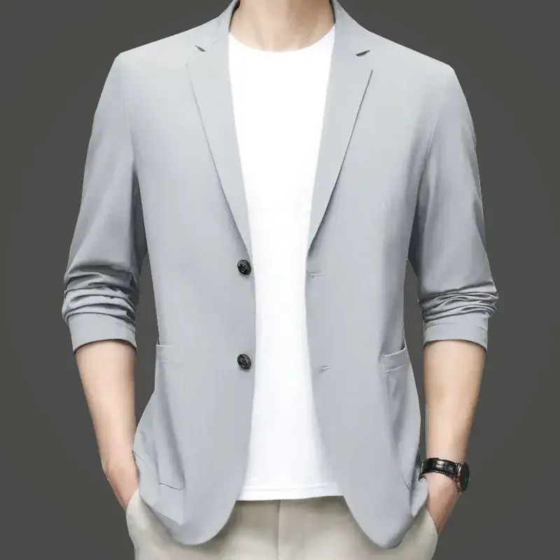 Men's Blue Ice Silk Sunscreen Jacket Middle-aged Top - Image 3