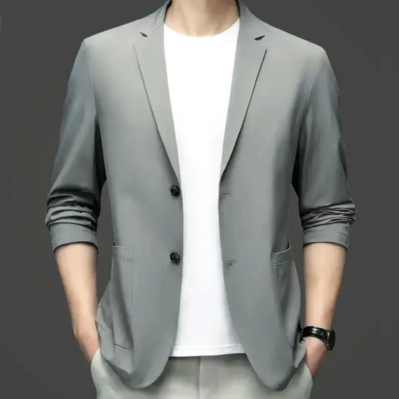 Men's Blue Ice Silk Sunscreen Jacket Middle-aged Top - Image 4