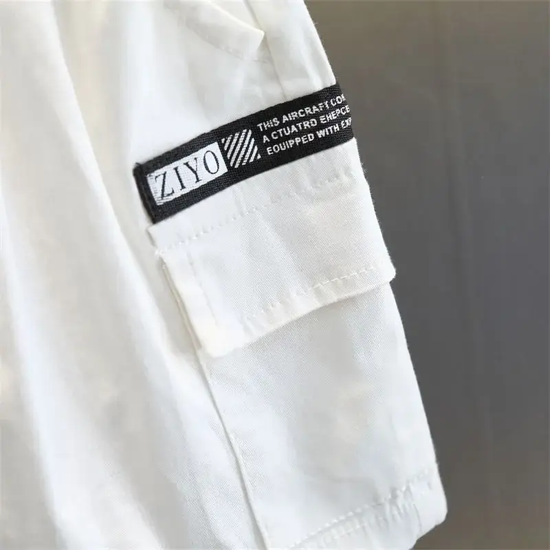 White Cargo Shorts for Men Summer Casual Wear - Image 4