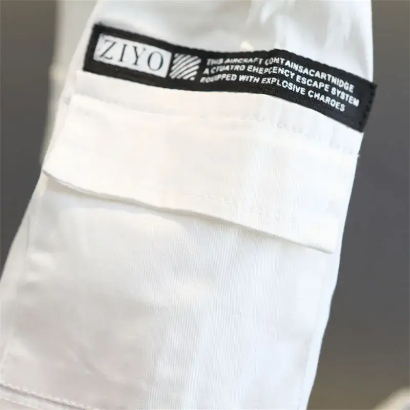 White Cargo Shorts for Men Summer Casual Wear - Image 5