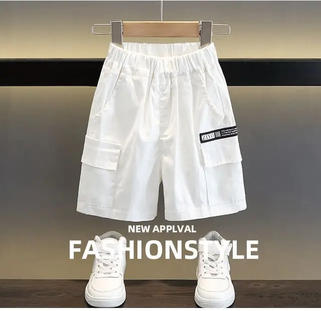 White Cargo Shorts for Men Summer Casual Wear — feature 1