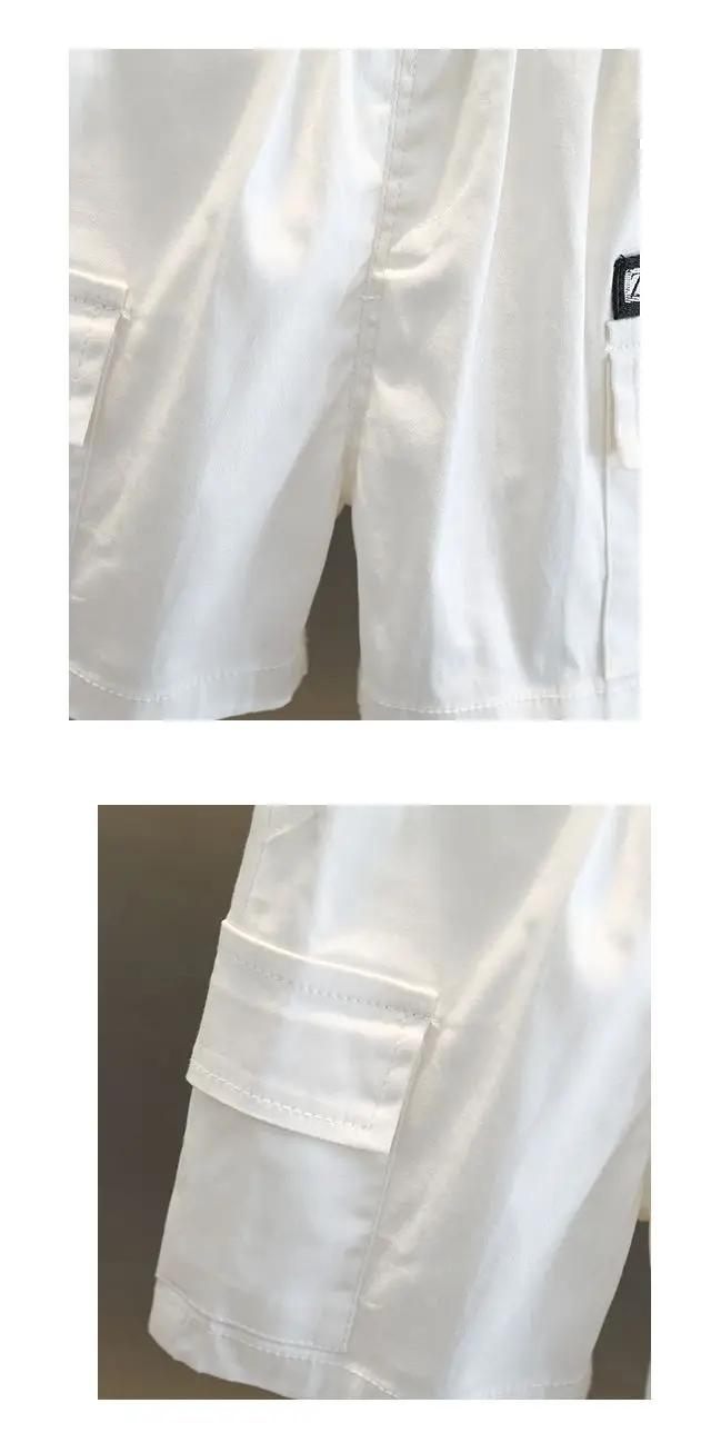 White Cargo Shorts for Men Summer Casual Wear — feature 6
