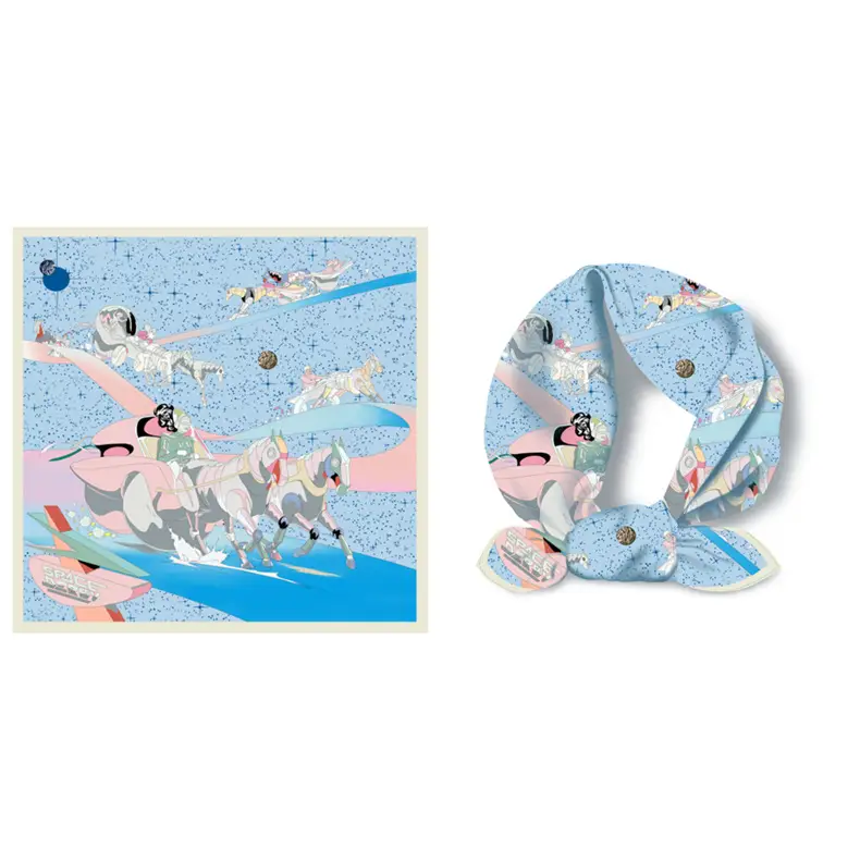 New Summer Sunscreen Scarves for Women Blue Printed - Image 8