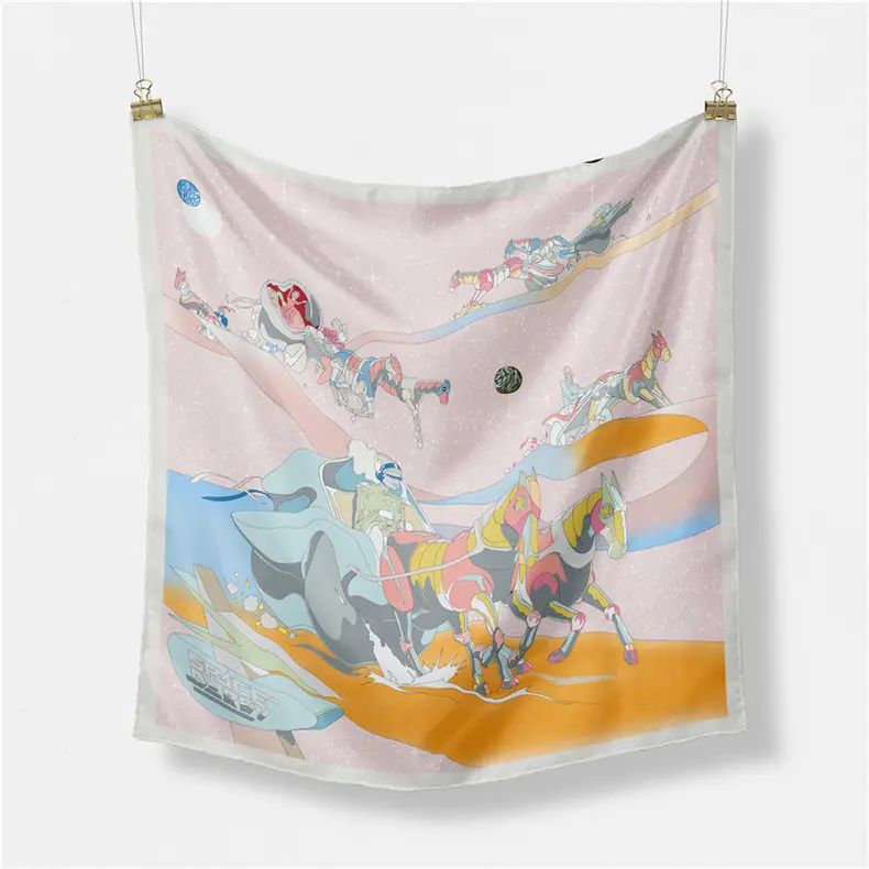 New Summer Sunscreen Scarves for Women Blue Printed - Image 2
