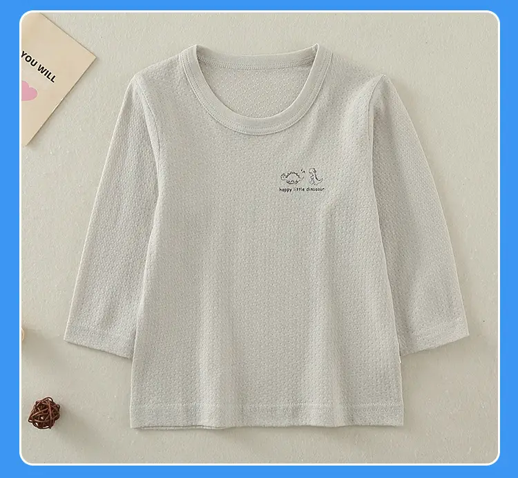 Boys Cotton Long Sleeve T-Shirt White Kids Pajamas — feature 15
