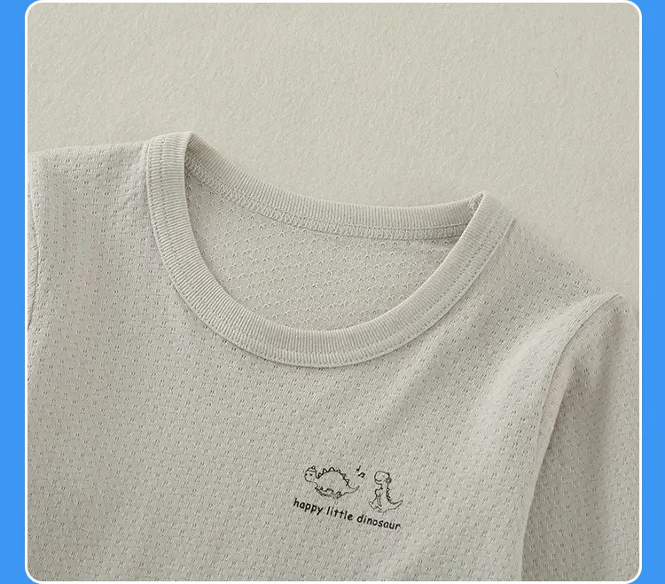Boys Cotton Long Sleeve T-Shirt White Kids Pajamas — feature 16
