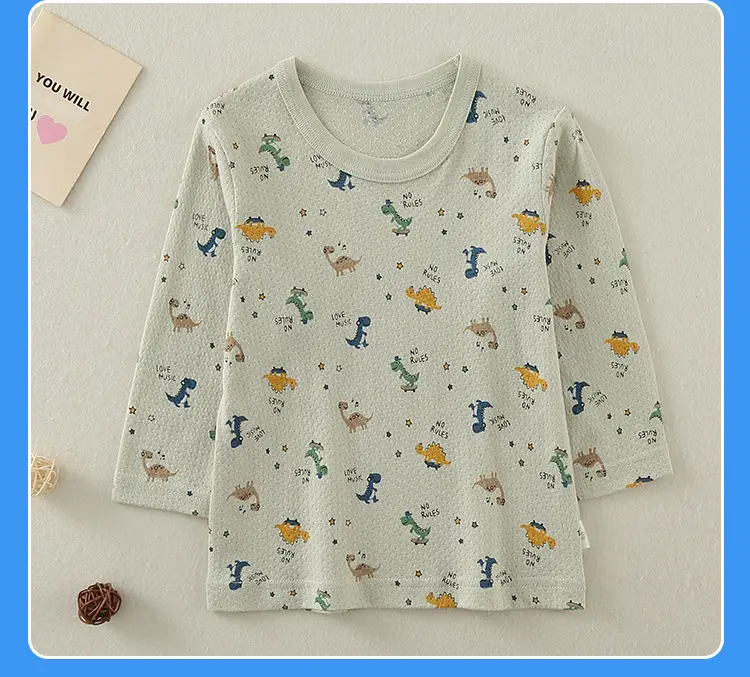 Boys Cotton Long Sleeve T-Shirt White Kids Pajamas — feature 18