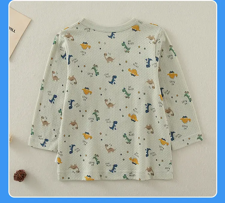 Boys Cotton Long Sleeve T-Shirt White Kids Pajamas — feature 21