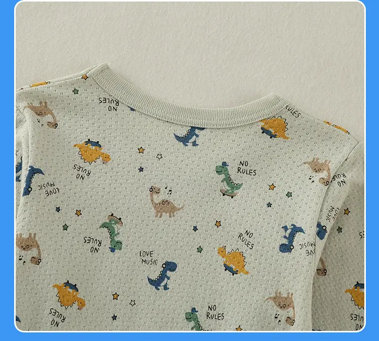 Boys Cotton Long Sleeve T-Shirt White Kids Pajamas — feature 22