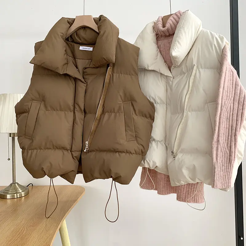 Women Down Cotton Vest Black 2025 Winter Korean Style — feature 8