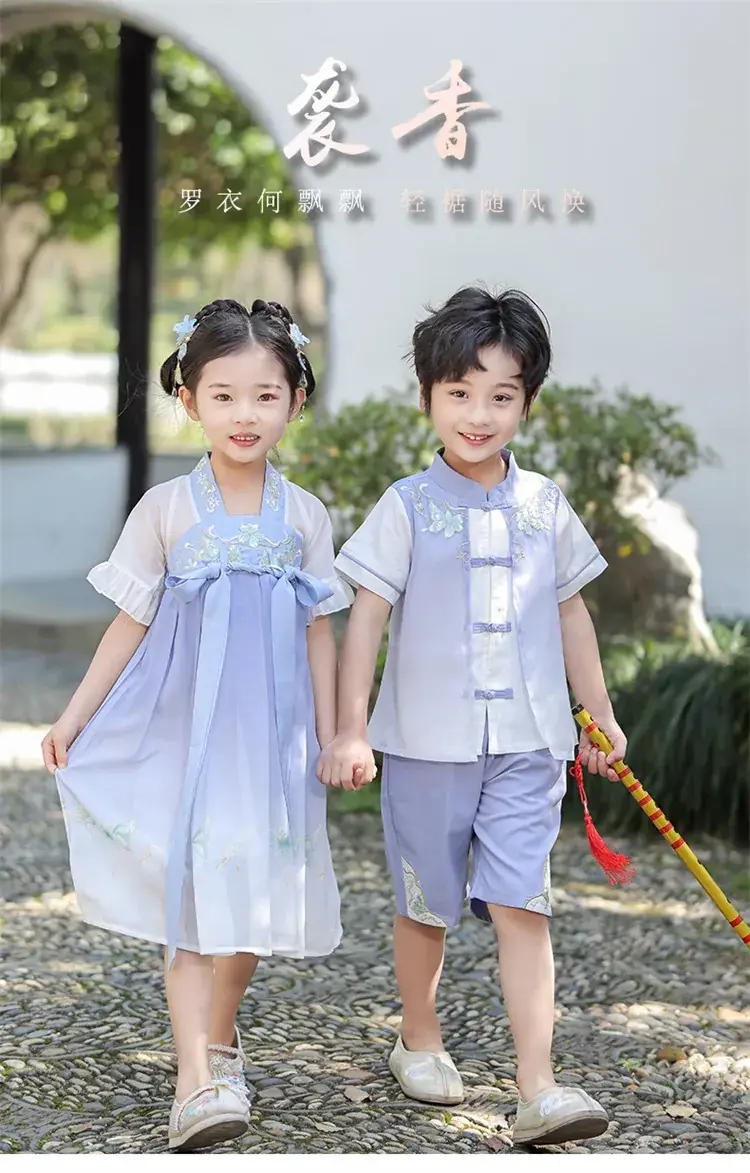 Boys Hanfu Dress Red White Summer Chinese Style — feature 1