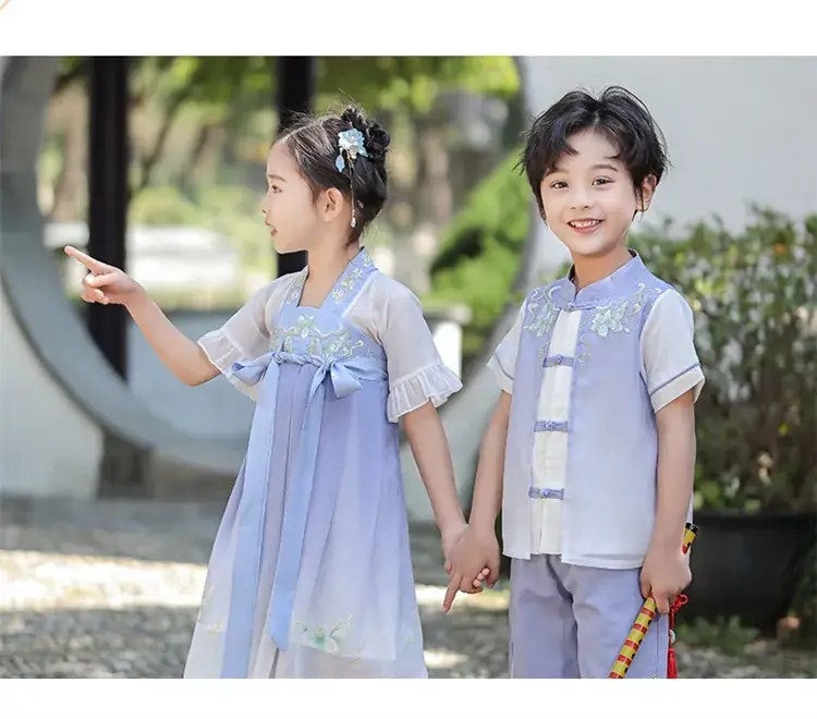 Boys Hanfu Dress Red White Summer Chinese Style — feature 10