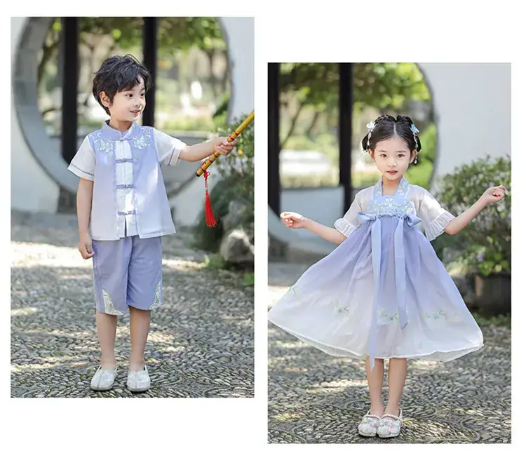 Boys Hanfu Dress Red White Summer Chinese Style — feature 12