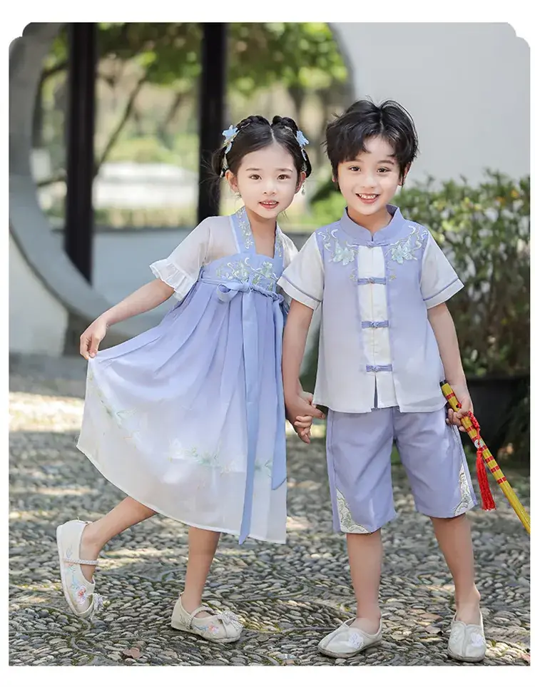Boys Hanfu Dress Red White Summer Chinese Style — feature 13