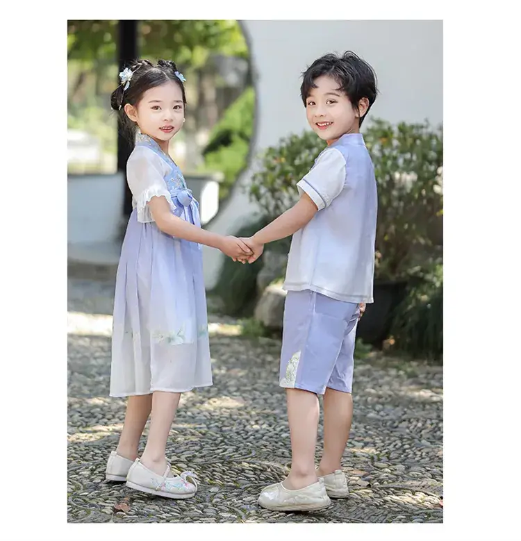 Boys Hanfu Dress Red White Summer Chinese Style — feature 14