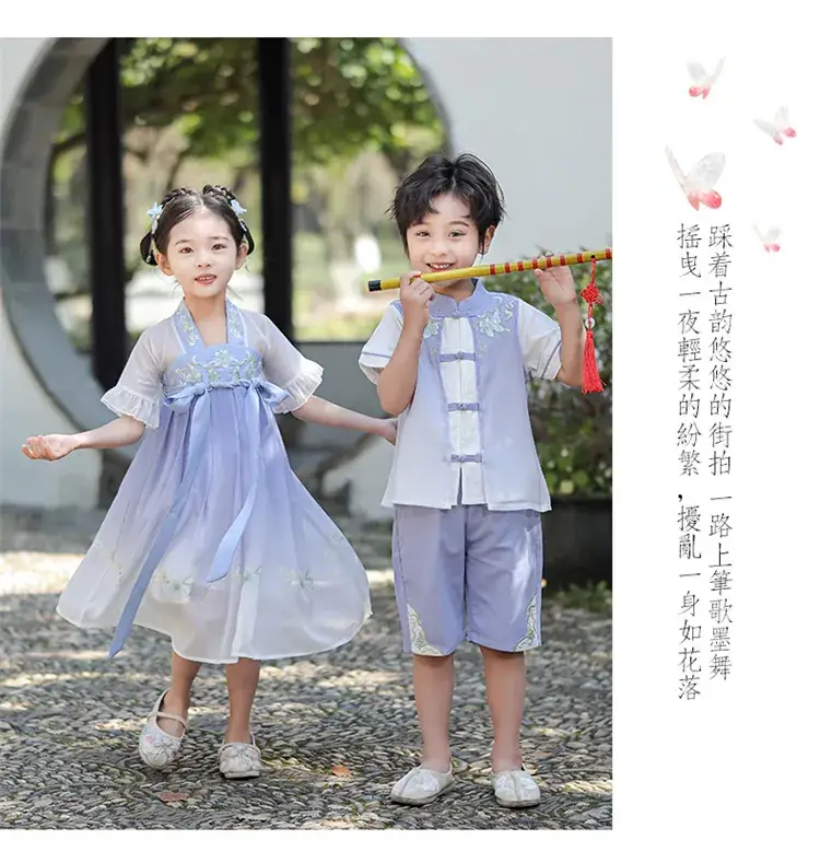 Boys Hanfu Dress Red White Summer Chinese Style — feature 15