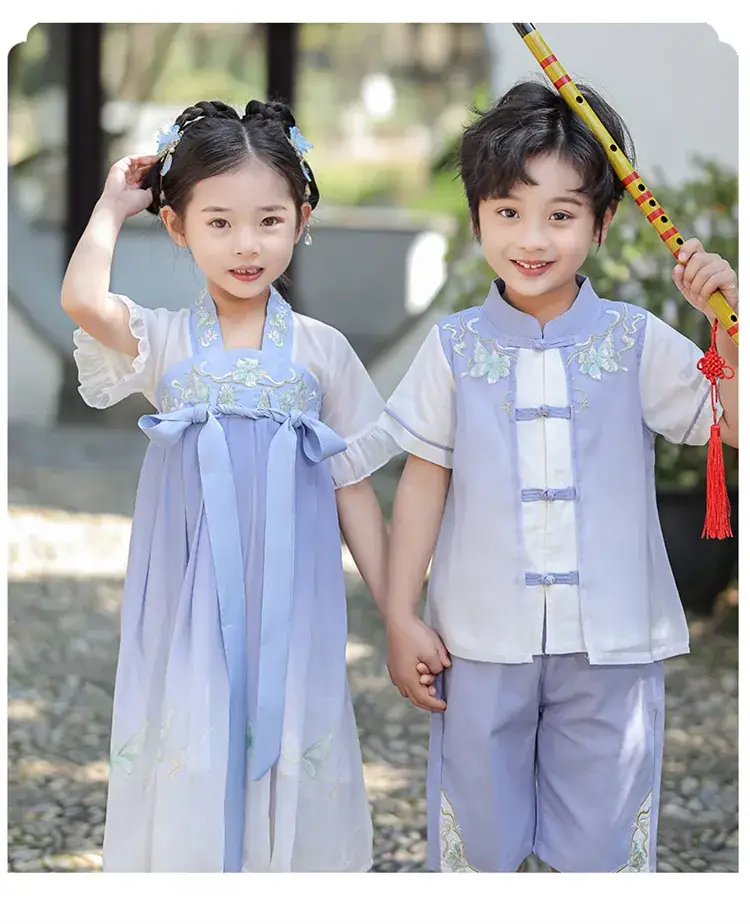 Boys Hanfu Dress Red White Summer Chinese Style — feature 16