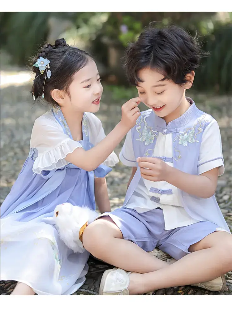 Boys Hanfu Dress Red White Summer Chinese Style — feature 17