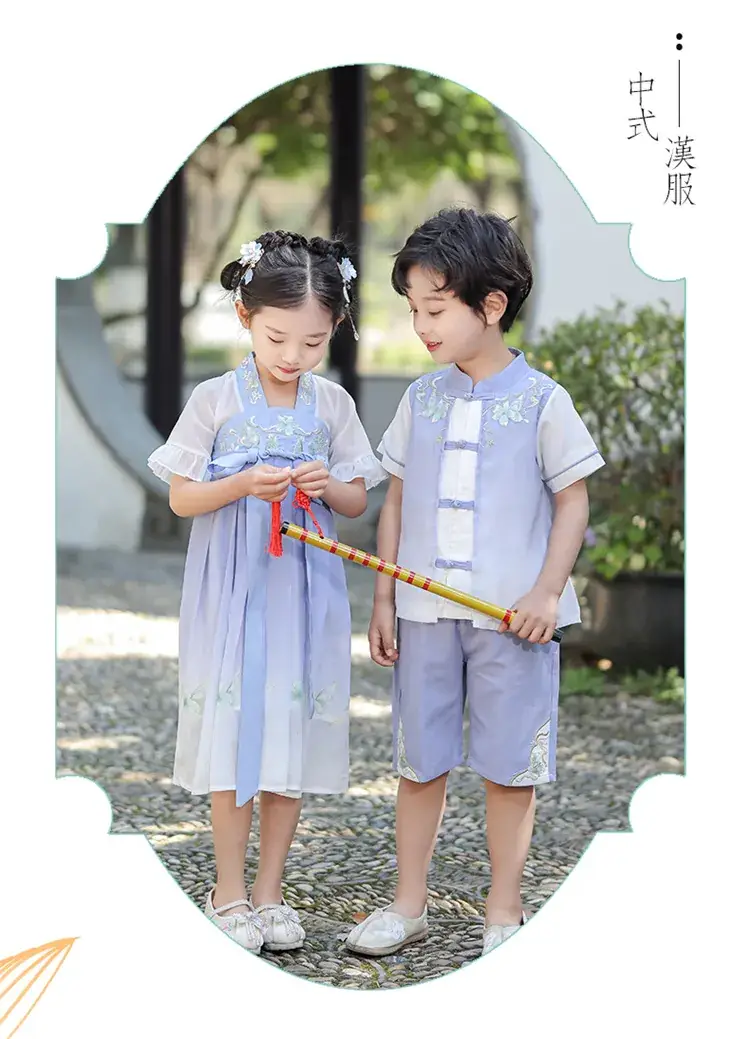 Boys Hanfu Dress Red White Summer Chinese Style — feature 9