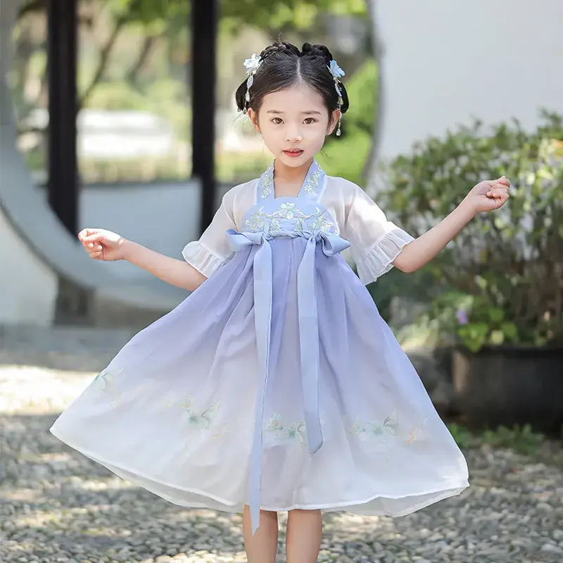 Boys Hanfu Dress Red White Summer Chinese Style - Image 2