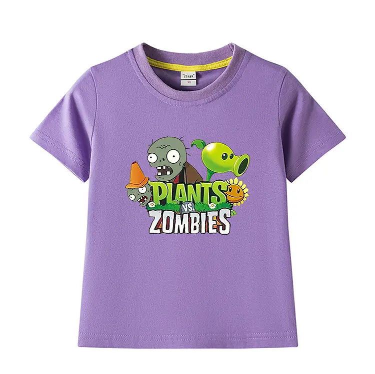 Plants vs Zombies Kids T-Shirt Yellow Short Sleeve — feature 16