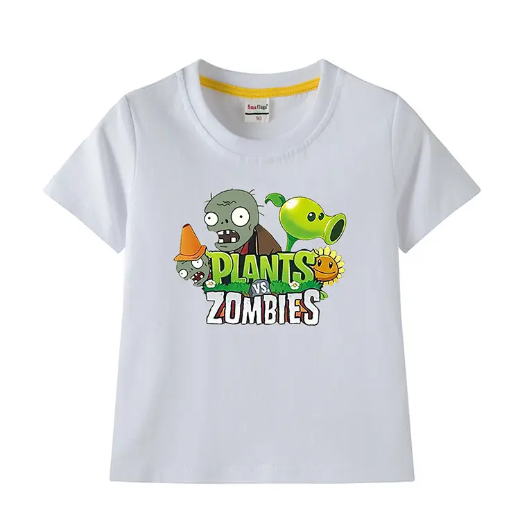 Plants vs Zombies Kids T-Shirt Yellow Short Sleeve — feature 2