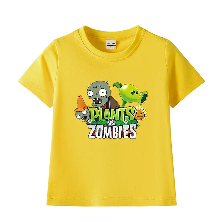 Plants vs Zombies Kids T-Shirt Yellow Short Sleeve — feature 7