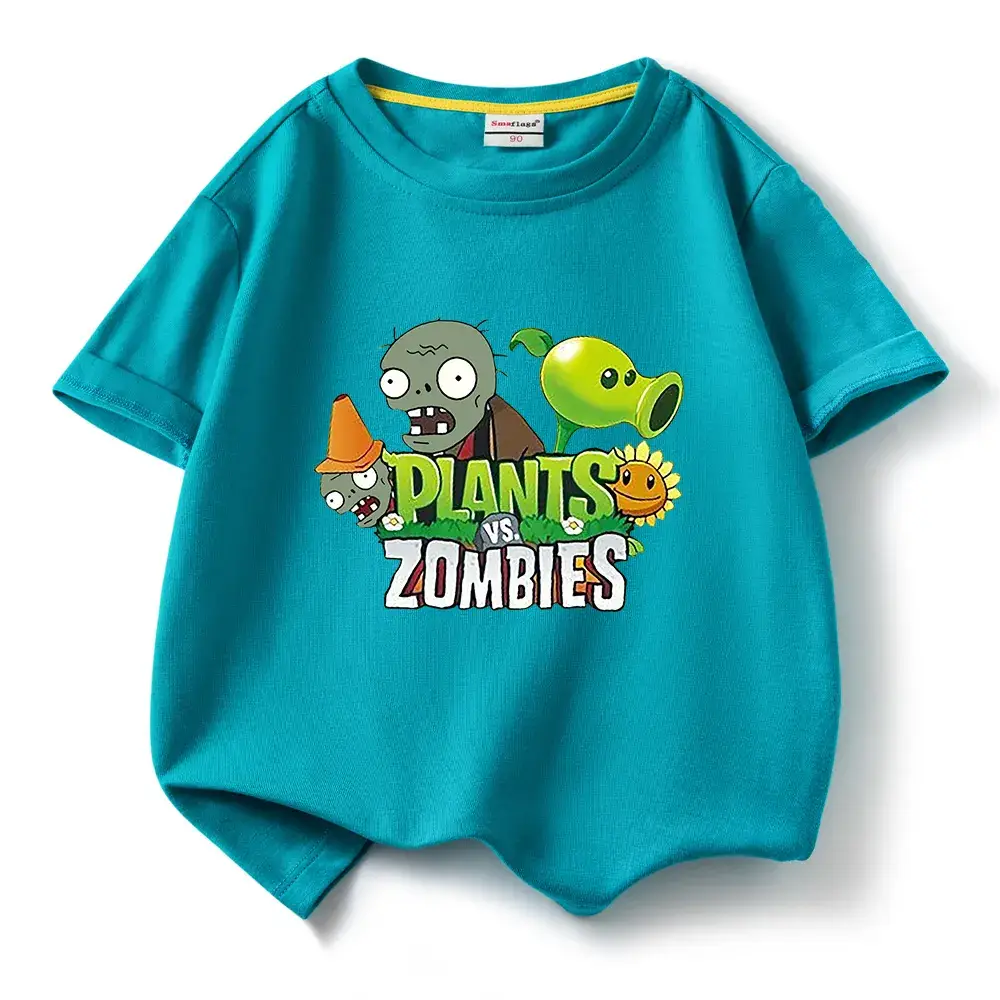 Plants vs Zombies Kids T-Shirt Yellow Short Sleeve - Image 11
