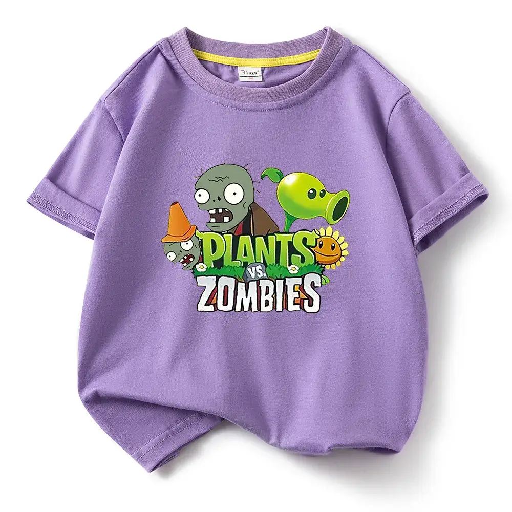 Plants vs Zombies Kids T-Shirt Yellow Short Sleeve - Image 15