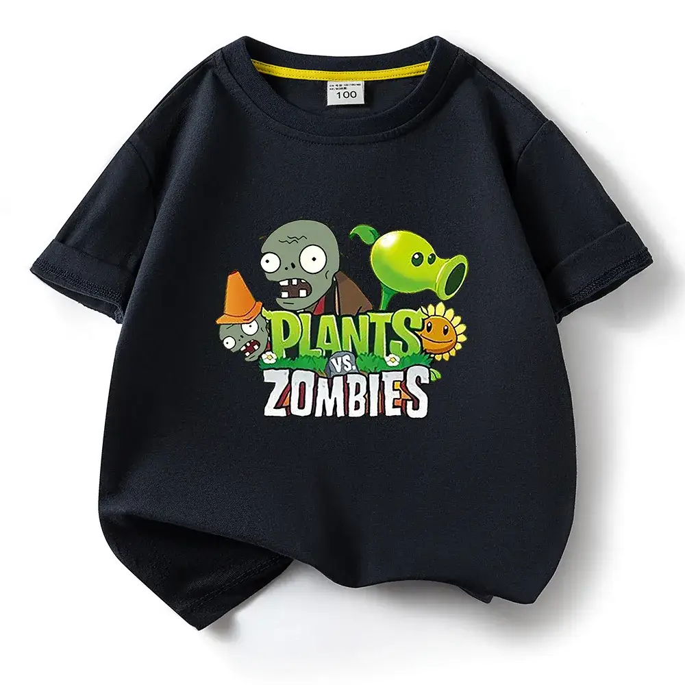 Plants vs Zombies Kids T-Shirt Yellow Short Sleeve - Image 17