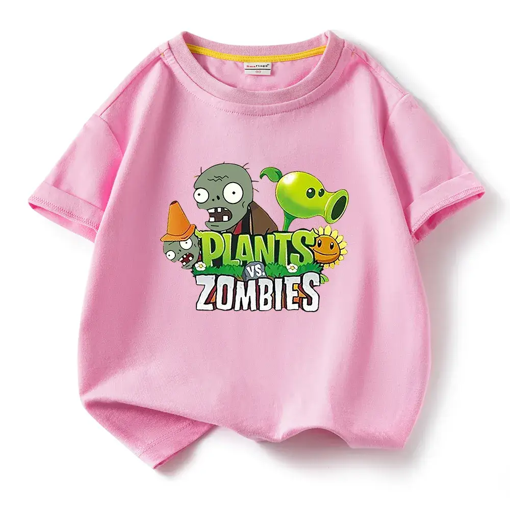 Plants vs Zombies Kids T-Shirt Yellow Short Sleeve - Image 2