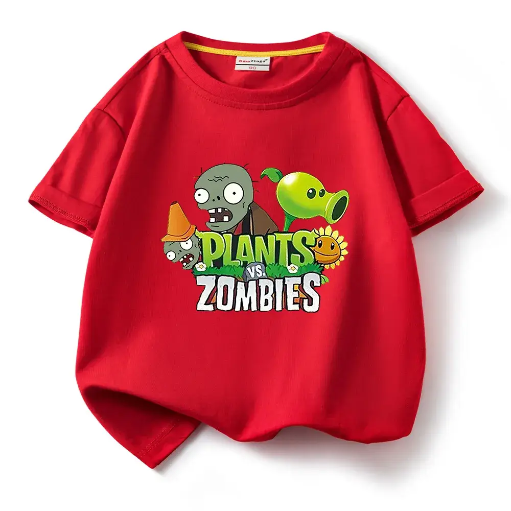 Plants vs Zombies Kids T-Shirt Yellow Short Sleeve - Image 4