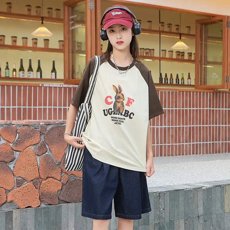 Girls Cartoon T-Shirt Shorts Set Summer 2023 - Image 2