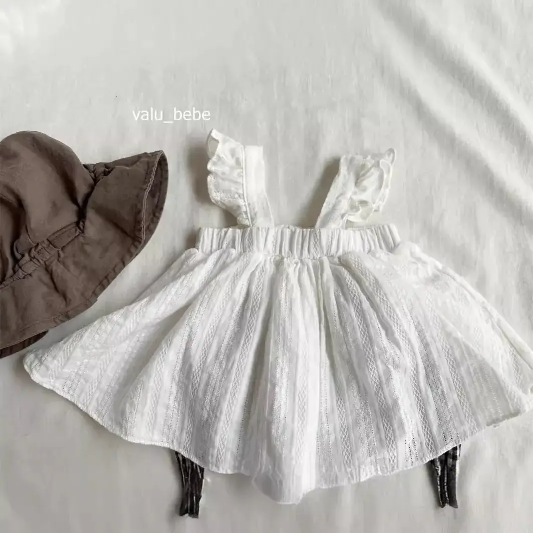 Korean Style Baby Halter Top Dress White 2023 - Image 5