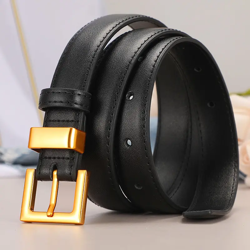 Black Pin Buckle Women's Belt Pure Cowhide All-match - Image 5