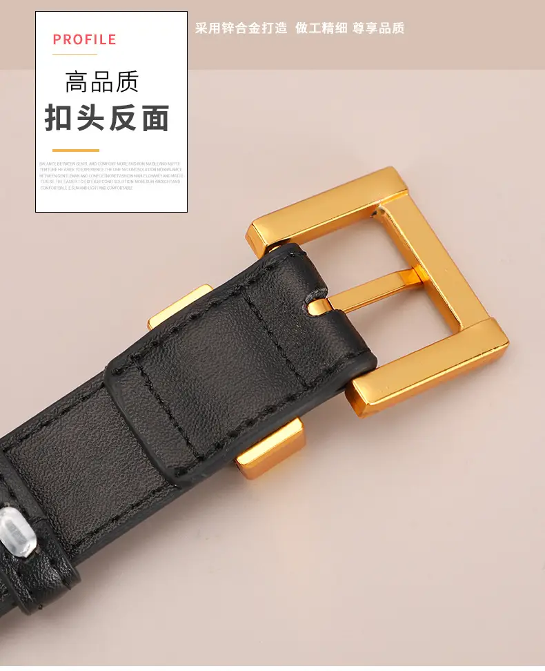 Black Pin Buckle Women's Belt Pure Cowhide All-match — feature 11