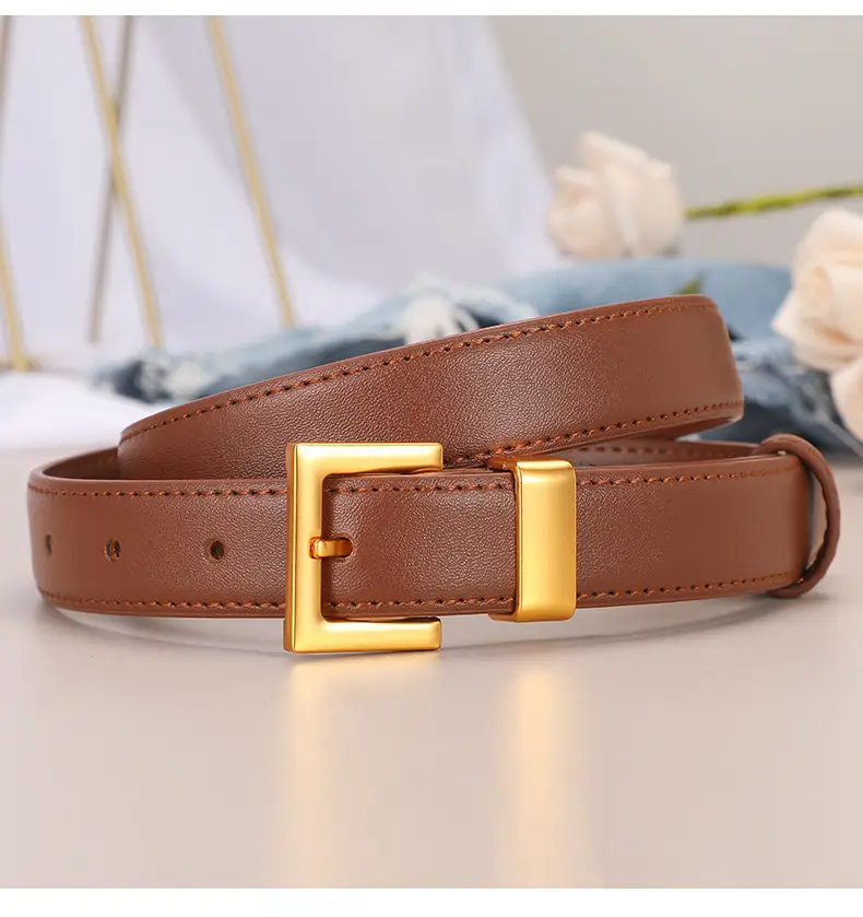 Black Pin Buckle Women's Belt Pure Cowhide All-match — feature 15