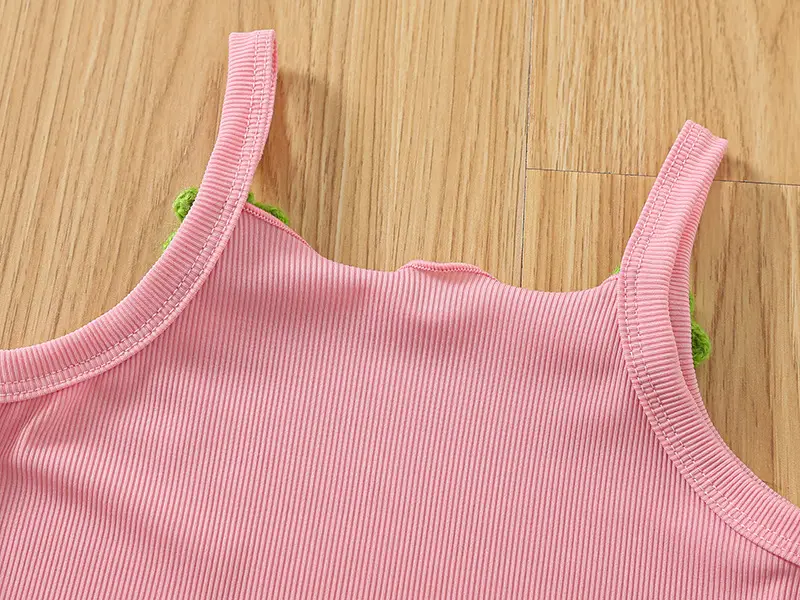 Girls Pink 2-Piece Summer Camisole Top Shorts Set — feature 11