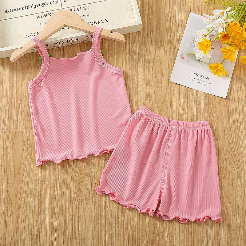 Girls Pink 2-Piece Summer Camisole Top Shorts Set — feature 5