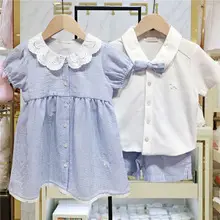 Kids Korean Style Collared White Shirt One Piece Short Sleeve — feature 9