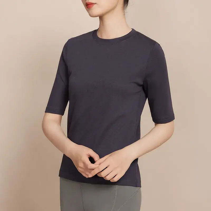 Women Half Sleeve T-Shirt Cotton Moisture Absorbent Spring Summer - Image 5