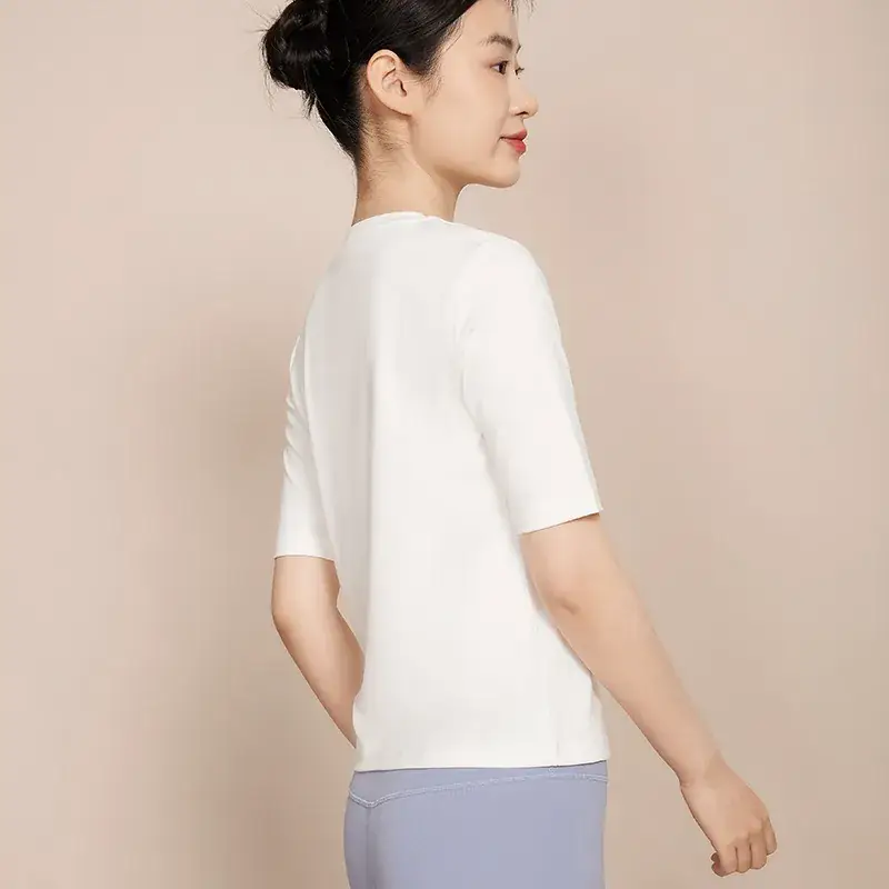 Women Half Sleeve T-Shirt Cotton Moisture Absorbent Spring Summer - Image 6