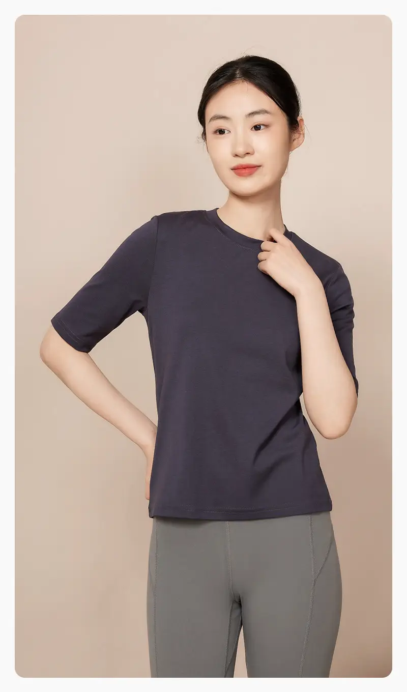 Women Half Sleeve T-Shirt Cotton Moisture Absorbent Spring Summer — feature 17