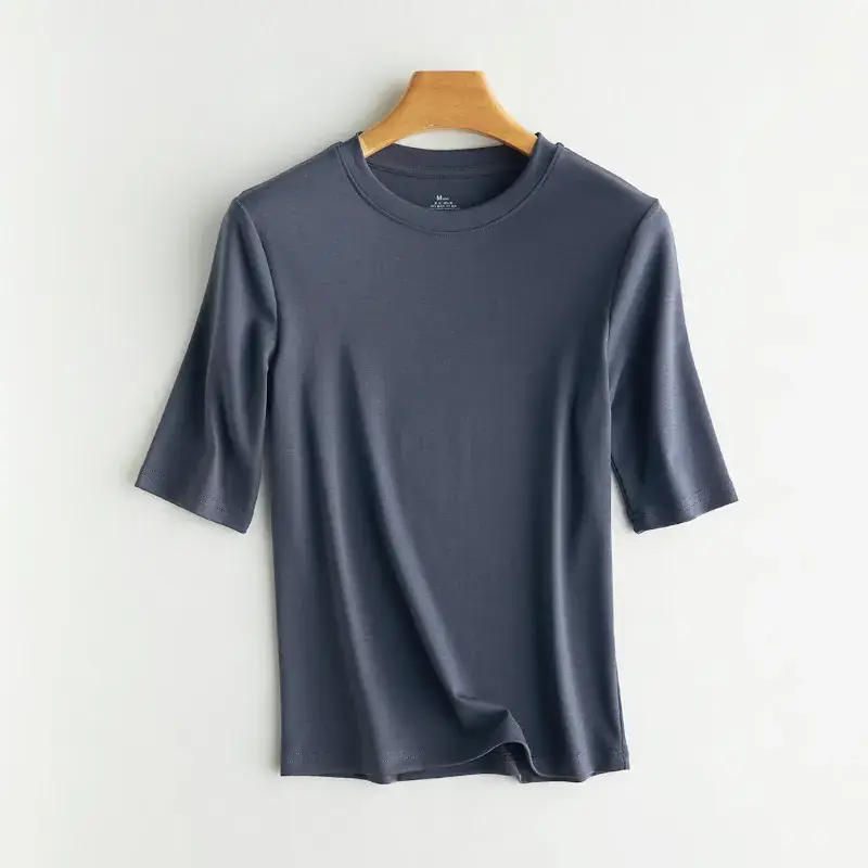 Women Half Sleeve T-Shirt Cotton Moisture Absorbent Spring Summer - Image 3